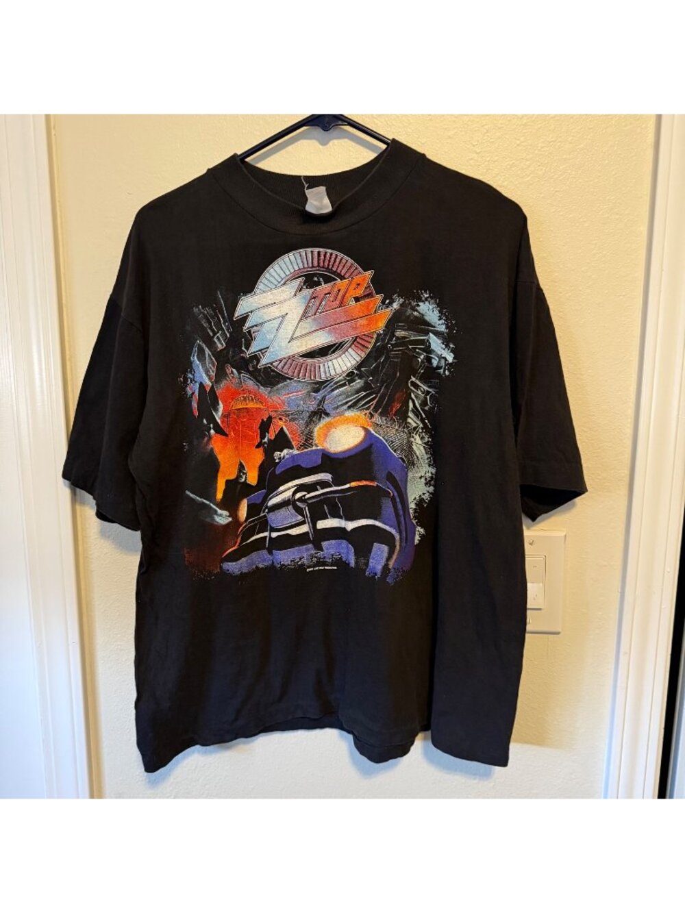 Vintage ZZ Top Recycler World Tour 1990-91 Black T-Shirt With Graphic Print L